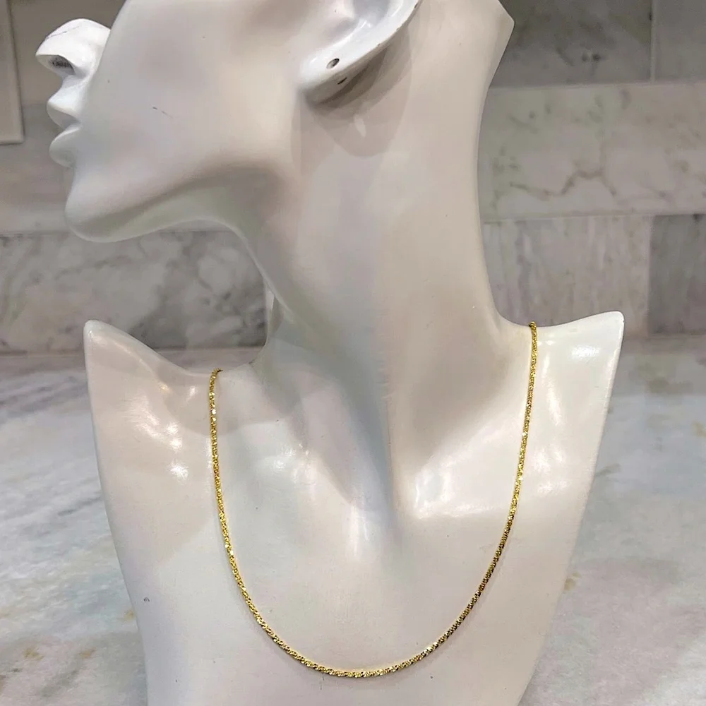 14K YG Sterling Silver 24” Italian Sparkle Chain